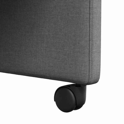 Sedie da Pranzo con Ruote 2 pcs Grigio scuro 58 x 65 x 94 cm