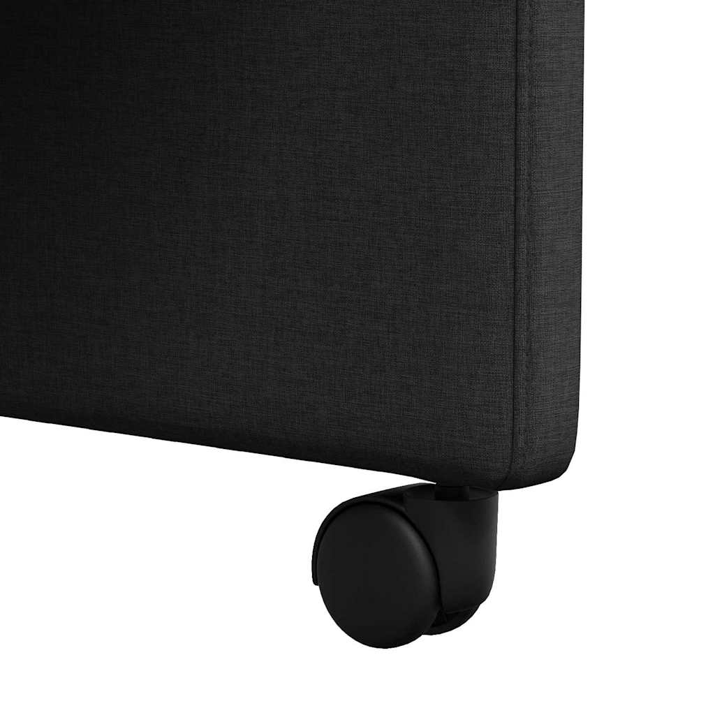 Sedie da Pranzo con Ruote 2 pcs Nero 58 x 65 x 94 cm Tessuto