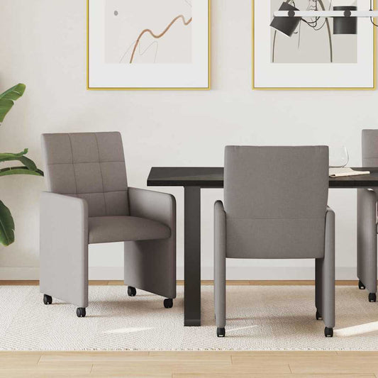 Sedie da Pranzo con Ruote 2 pcs Talpa 58 x 65 x 94 cm Tessuto | homemem39