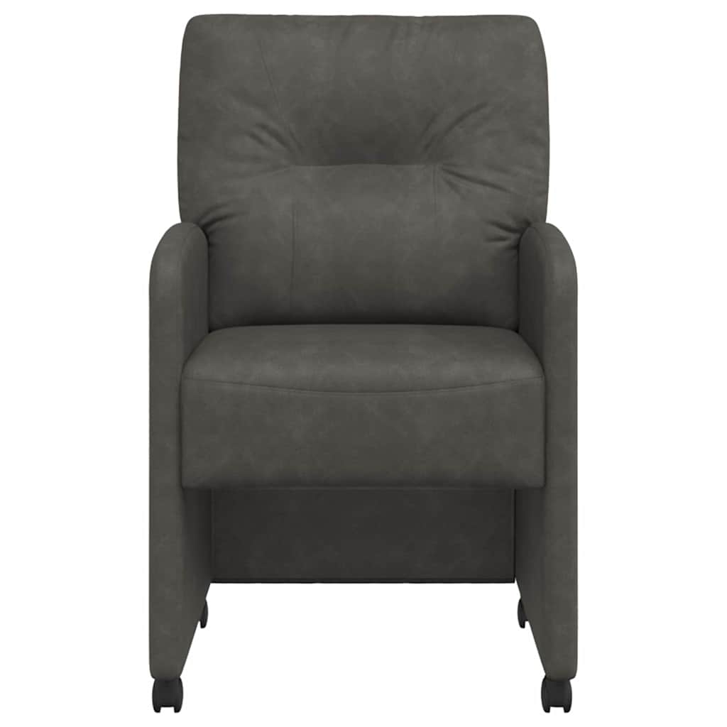 Sedie da Pranzo con Ruote con ruote 2 pcs Nero 57 x 67 x 95 cm