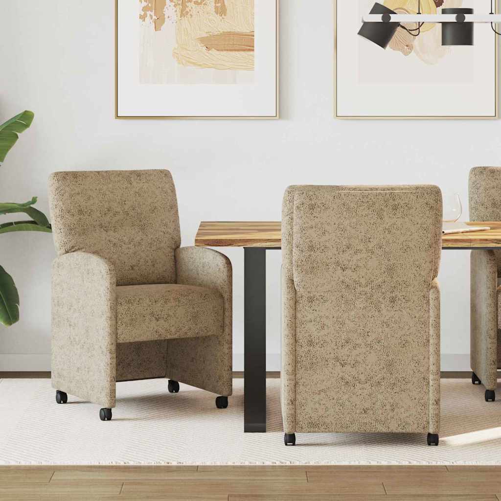 Sedie da Pranzo con Ruote 2 pcs Grigio chiaro 57 x 67 x 95 cm