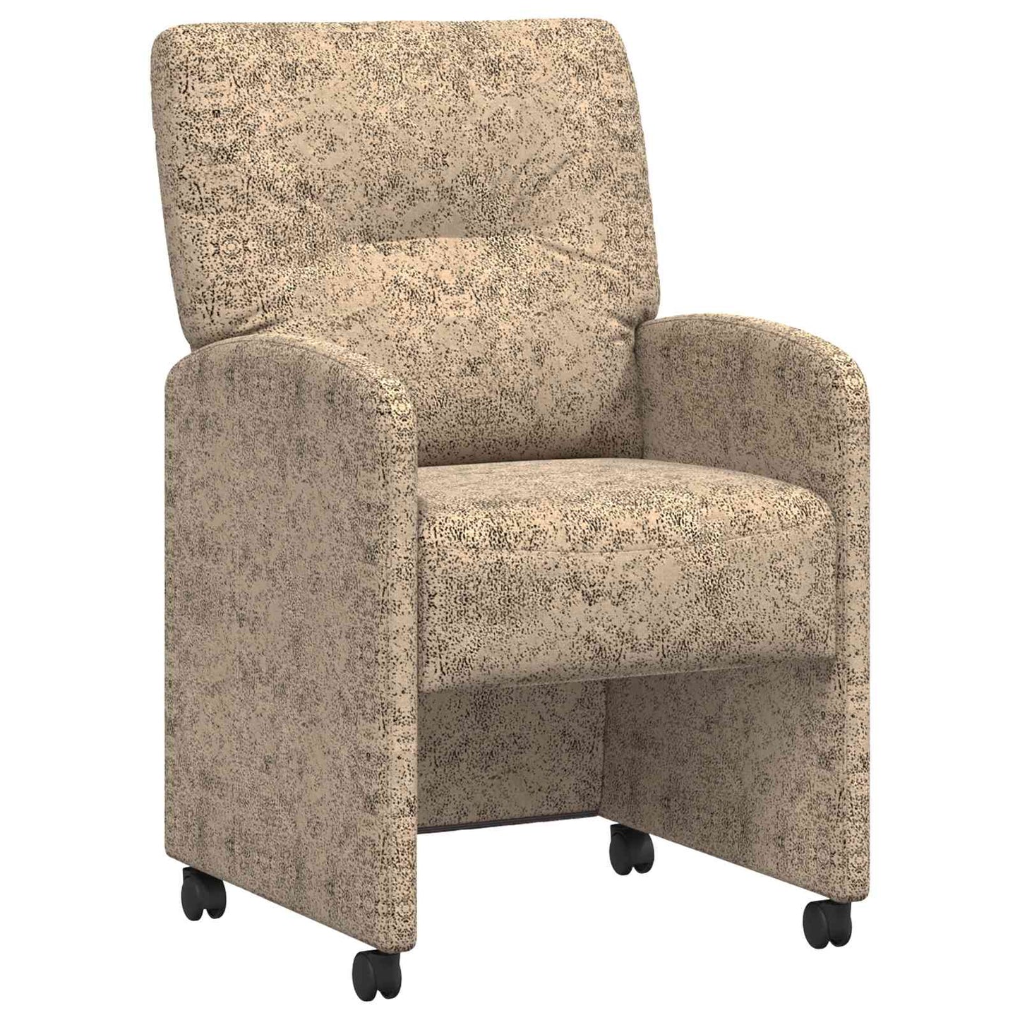 Sedie da Pranzo con Ruote 2 pz Pelle scamosciata sintetica