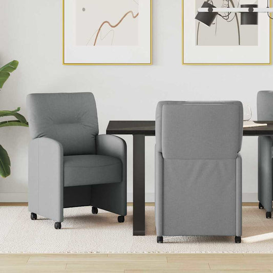 Sedie da Pranzo con Ruote 2 pcs Grigio chiaro 57 x 67 x 95 cm | homemem39