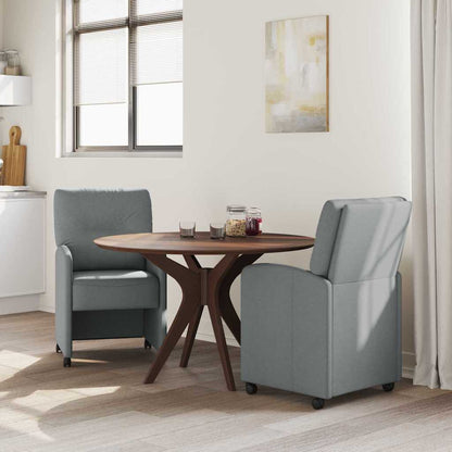 Sedie da Pranzo con Ruote 2 pcs Grigio chiaro 57 x 67 x 95 cm