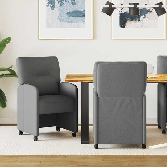 Sedie da Pranzo con Ruote 2 pcs Grigio scuro 57 x 67 x 95 cm | homemem39