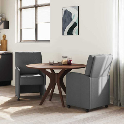 Sedie da Pranzo con Ruote 2 pcs Grigio scuro 57 x 67 x 95 cm