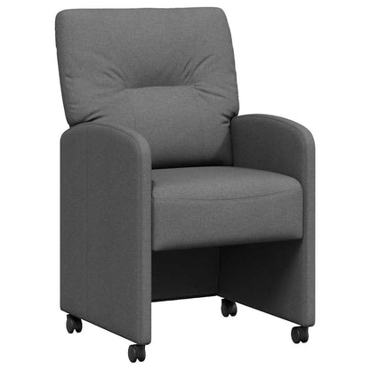 Sedie da Pranzo con Ruote 2 pcs Grigio scuro 57 x 67 x 95 cm