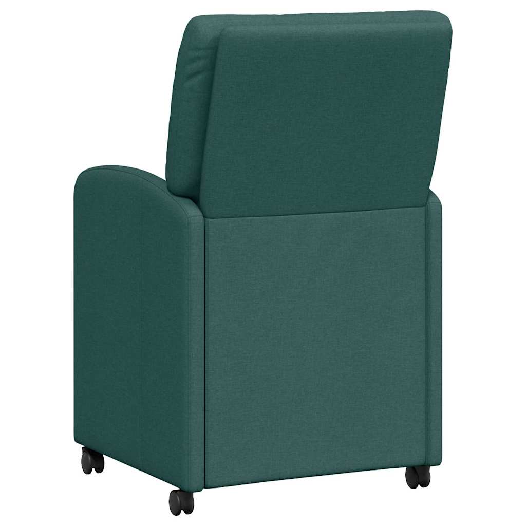 Sedie da Pranzo con Ruote 2 pcs Verde scuro 57 x 67 x 95 cm
