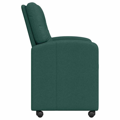 Sedie da Pranzo con Ruote 2 pcs Verde scuro 57 x 67 x 95 cm
