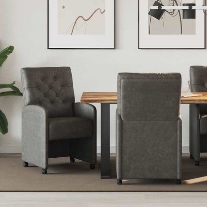 Sedie da Pranzo con Ruote con ruote 2 pcs Nero 58 x 67 x 97 cm