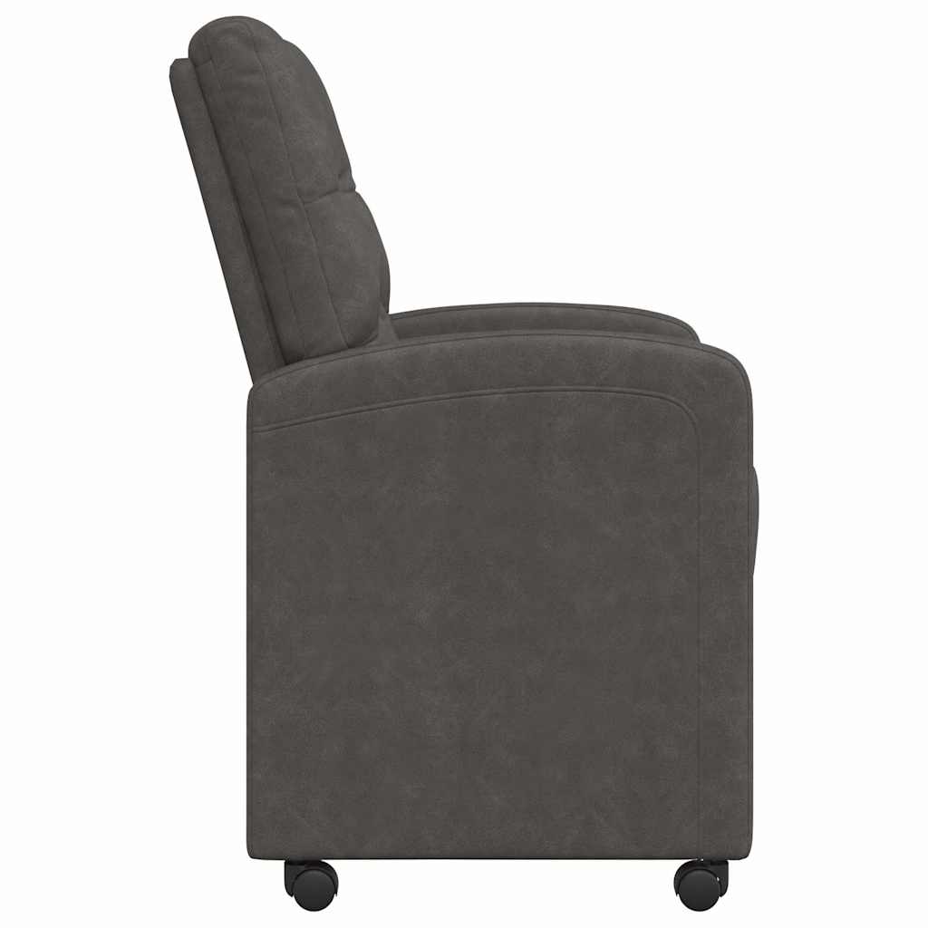 Sedie da Pranzo con Ruote 2 pz Pelle sintetica Nero