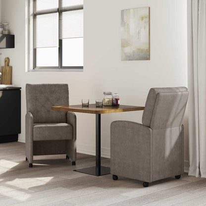 Sedie da Pranzo con Ruote 2 pcs Grigio 58 x 67 x 97 cm