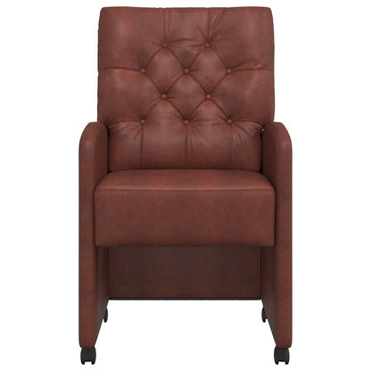 Sedie da Pranzo con Ruote 2 pcs Marrone lucido 58 x 67 x 97 cm