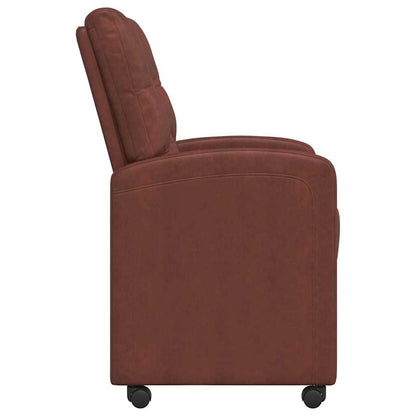 Sedie da Pranzo con Ruote 2 pcs Marrone lucido 58 x 67 x 97 cm