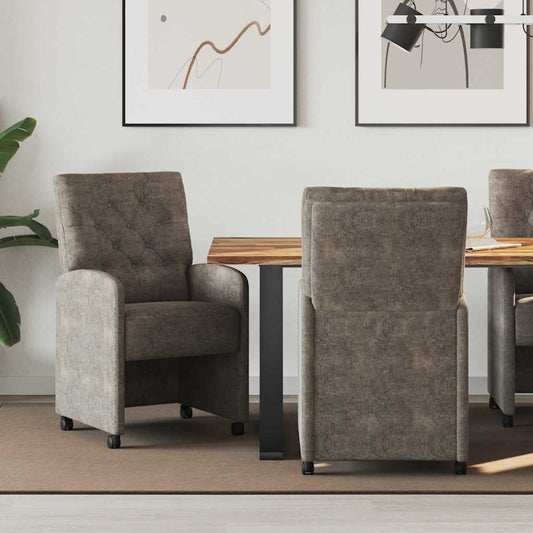 Sedie da Pranzo con Ruote 2 pcs Grigio scuro 58 x 67 x 97 cm | homemem39