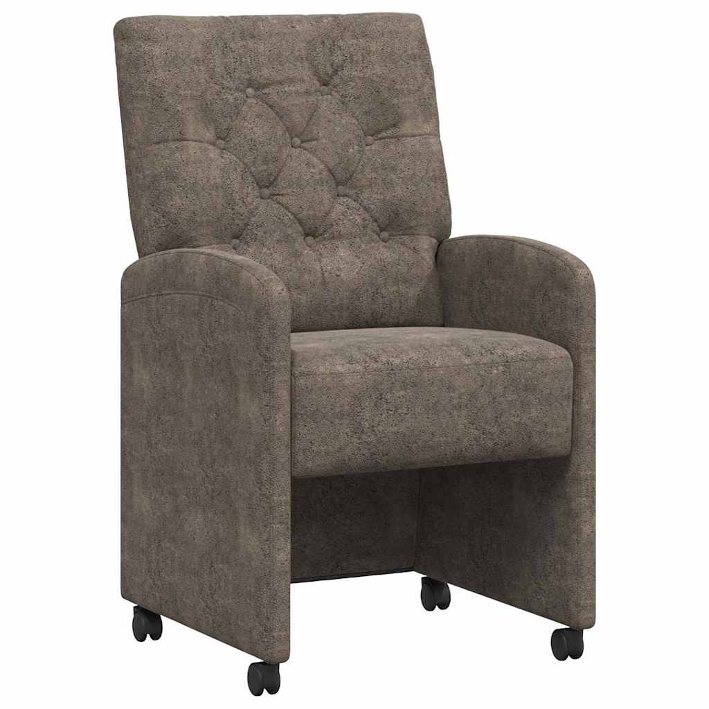 Sedie da Pranzo con Ruote 2 pcs Grigio scuro 58 x 67 x 97 cm