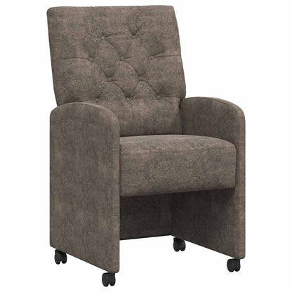 Sedie da Pranzo con Ruote 2 pcs Grigio scuro 58 x 67 x 97 cm