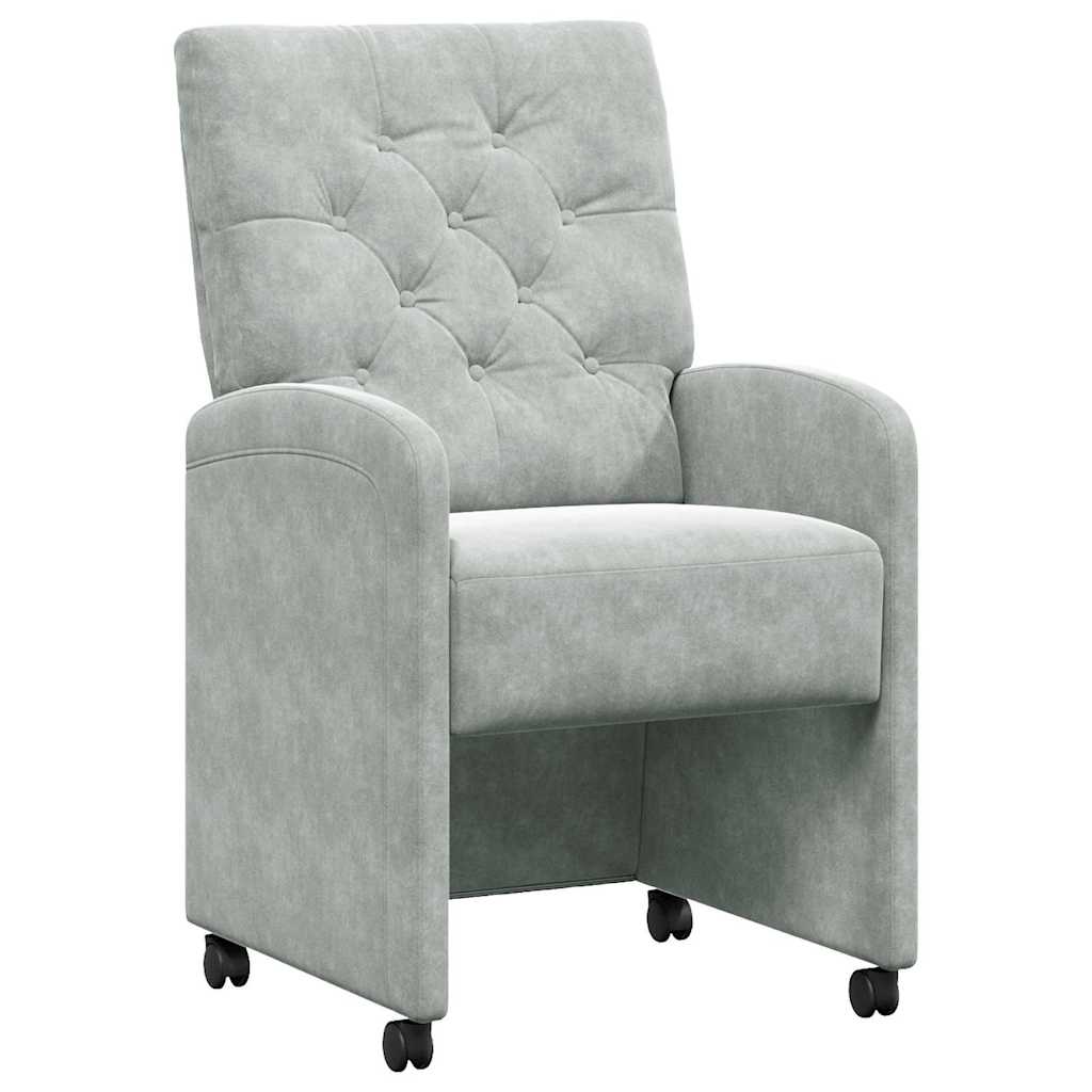 Sedie da Pranzo con Ruote 2 pcs Grigio chiaro 58 x 67 x 97 cm