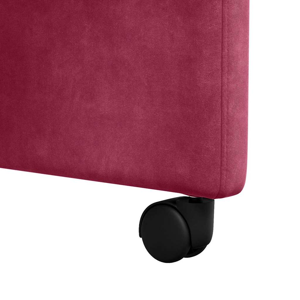 Sedie da Pranzo con Ruote 2 pcs Rosso vino 58 x 67 x 97 cm
