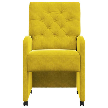 Sedie da Pranzo con Ruote 2 pcs Giallo 58 x 67 x 97 cm Velluto