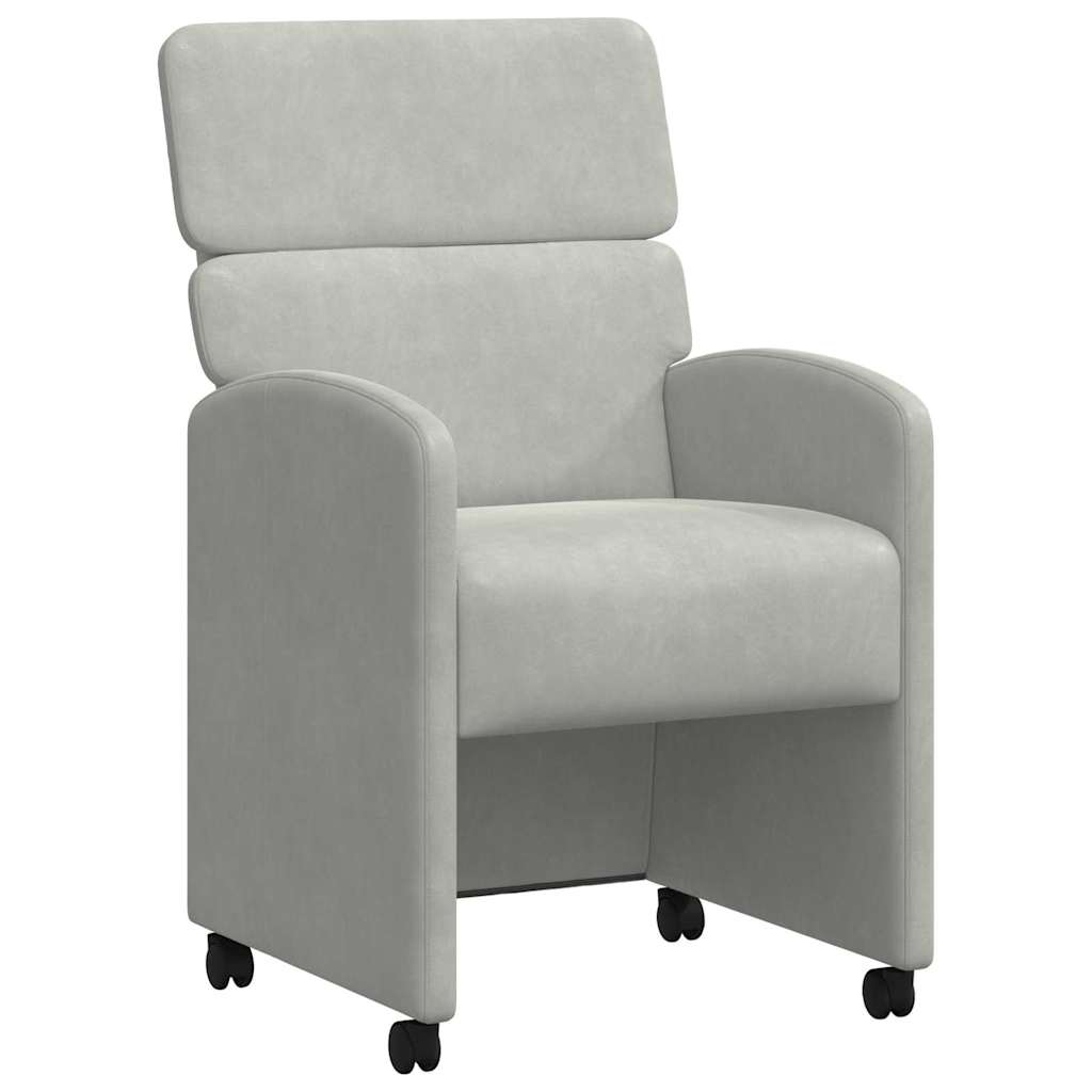 Sedie da Pranzo con Ruote 2 pcs Grigio chiaro 58 x 65 x 98 cm