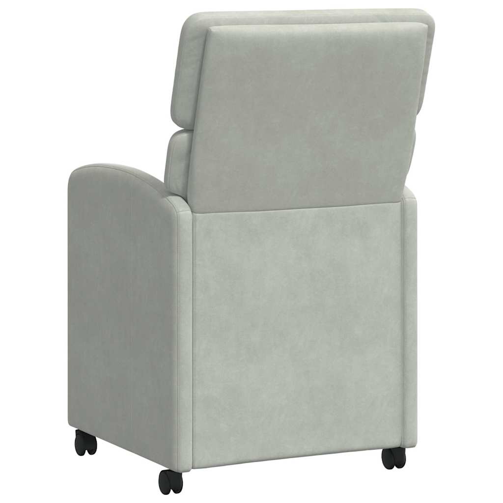 Sedie da Pranzo con Ruote 2 pcs Grigio chiaro 58 x 65 x 98 cm