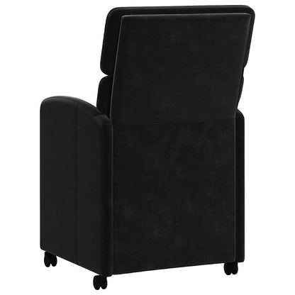 Sedie da Pranzo con Ruote 2 pcs Nero 58 x 65 x 98 cm Velluto