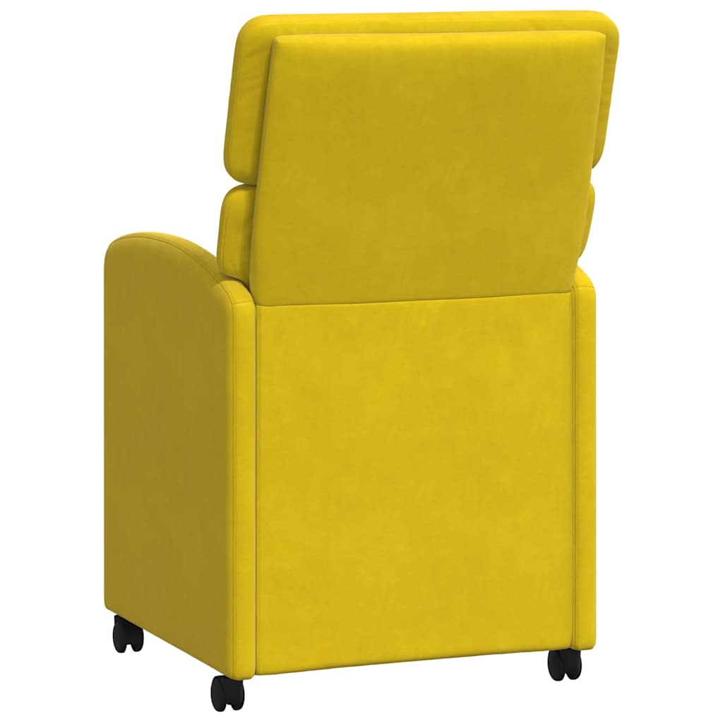 Sedie da Pranzo con Ruote 2 pcs Giallo 58 x 65 x 98 cm Velluto