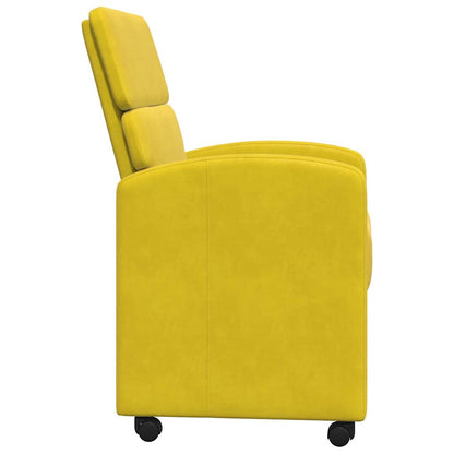Sedie da Pranzo con Ruote 2 pcs Giallo 58 x 65 x 98 cm Velluto