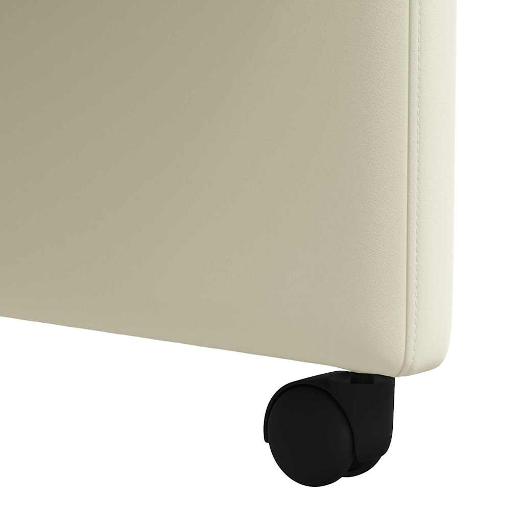 Sedie da Pranzo con Ruote con ruote 2 pcs Crema 58 x 65 x 98 cm