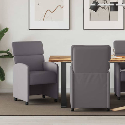 Sedie da Pranzo con Ruote 2 pcs Grigio 58 x 65 x 98 cm