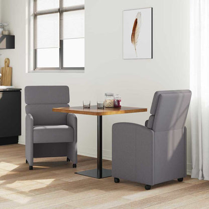 Sedie da Pranzo con Ruote 2 pcs Grigio 58 x 65 x 98 cm