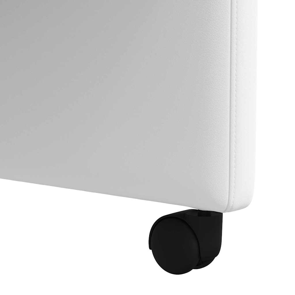 Sedie da Pranzo con Ruote 2 pcs Bianco 58 x 65 x 98 cm