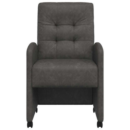 Sedie da Pranzo con Ruote con ruote 2 pcs Nero 58 x 67 x 97 cm