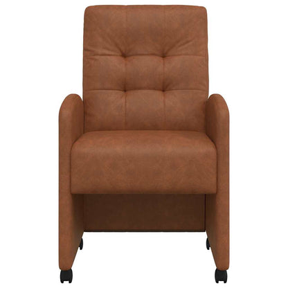 Sedie da Pranzo con Ruote 2 pcs Marrone 58 x 67 x 97 cm