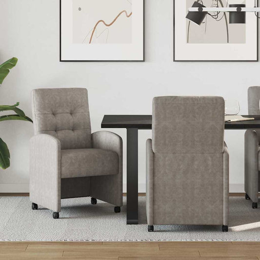 Sedie da Pranzo con Ruote 2 pcs Grigio 58 x 67 x 97 cm | homemem39