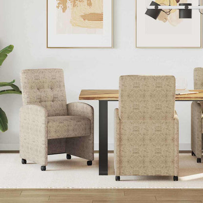 Sedie da Pranzo con Ruote 2 pcs Grigio chiaro 58 x 67 x 97 cm