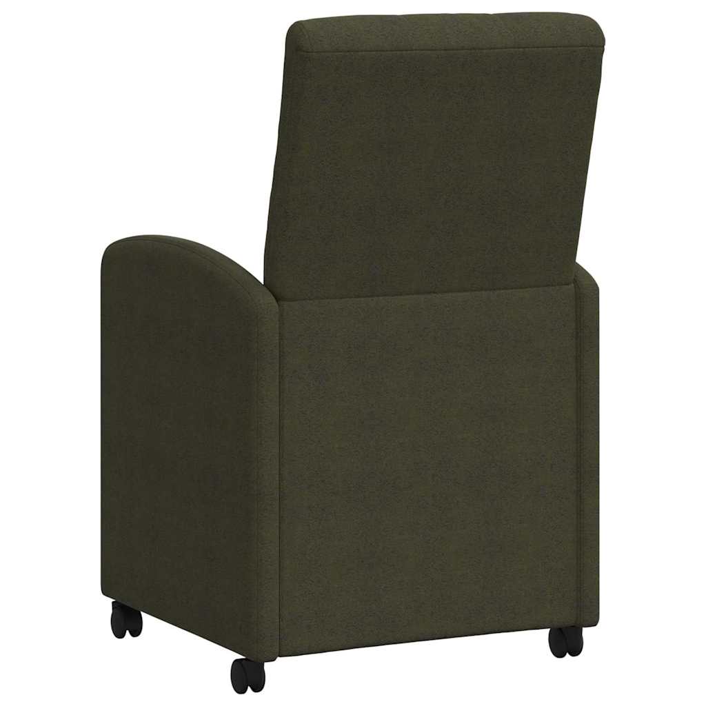 Sedie da Pranzo con Ruote 2 pcs Verde militare 58 x 67 x 97 cm