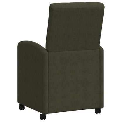 Sedie da Pranzo con Ruote 2 pcs Verde militare 58 x 67 x 97 cm