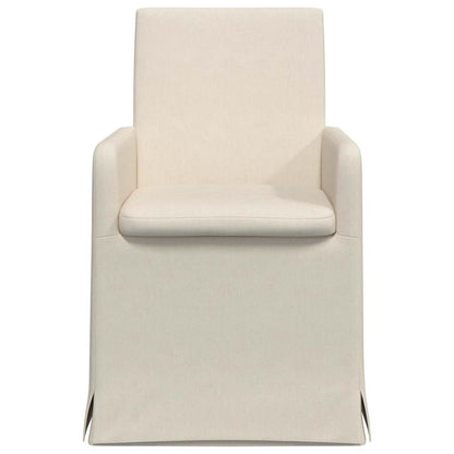 Sedie da pranzo con ruote 2 pcs Beige 57 x 67 x 95 cm Tela