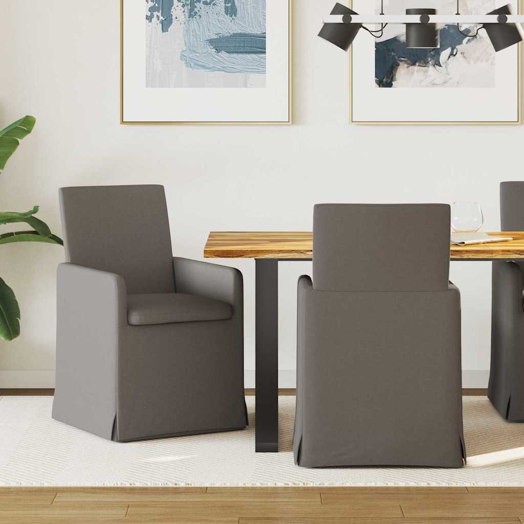 Sedie da pranzo 2 pcs Grigio chiaro 57 x 67 x 95 cm Tela