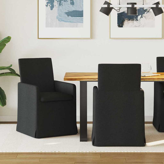 Sedie da pranzo 2 pcs Nero 57 x 67 x 95 cm Tessuto | homemem39