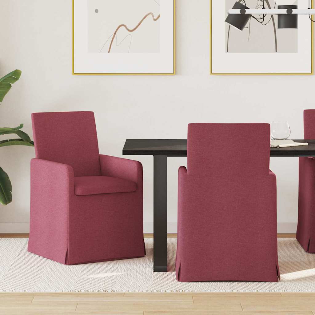 Sedie da pranzo 2 pcs Rosso vino 57 x 67 x 95 cm Tessuto