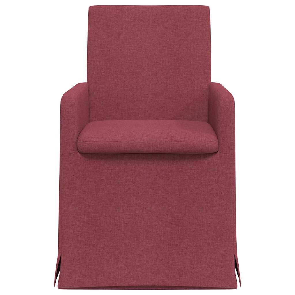 Sedie da pranzo 2 pcs Rosso vino 57 x 67 x 95 cm Tessuto