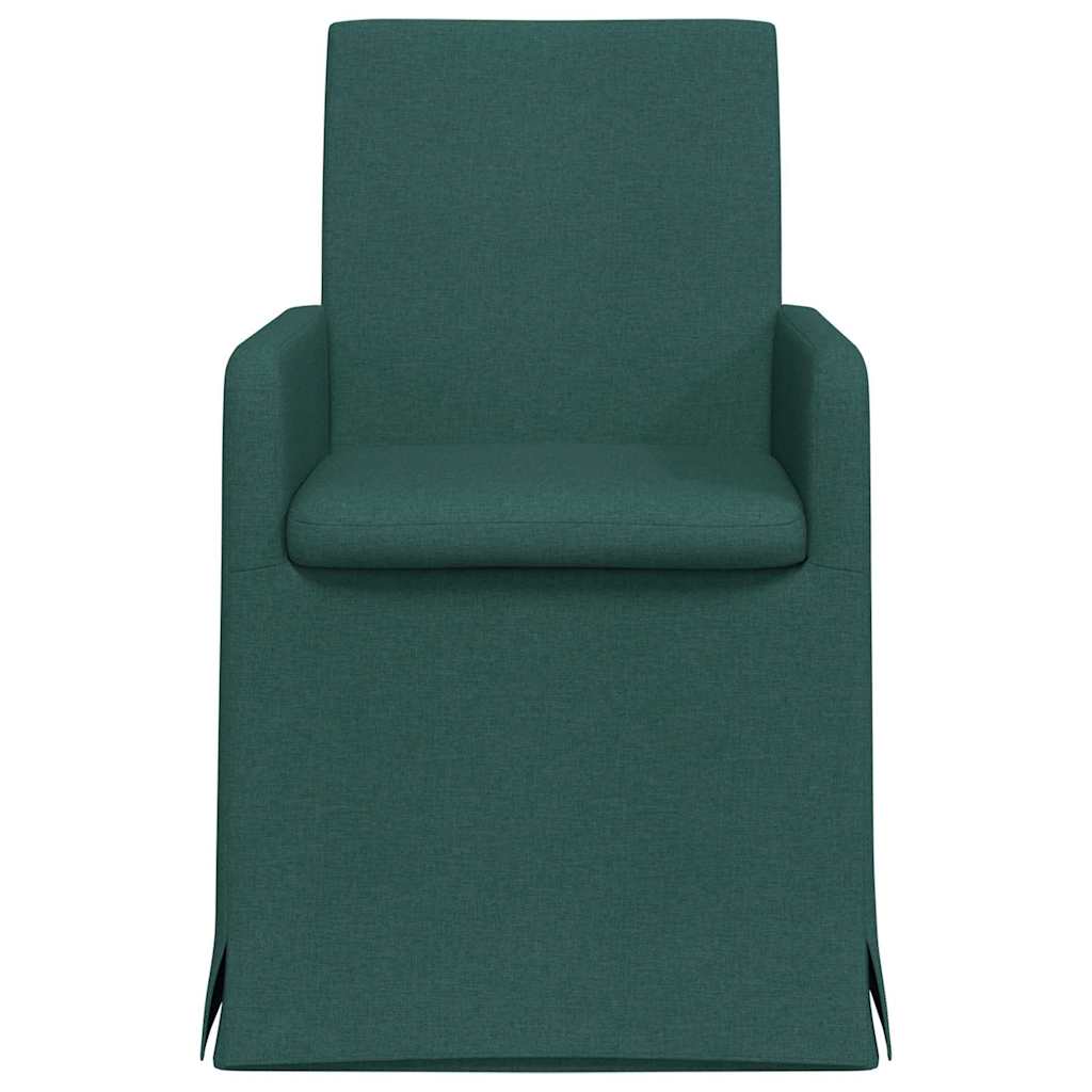 Sedie da pranzo 2 pcs Verde scuro 57 x 67 x 95 cm Tessuto