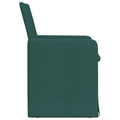 Sedie da pranzo 2 pcs Verde scuro 57 x 67 x 95 cm Tessuto