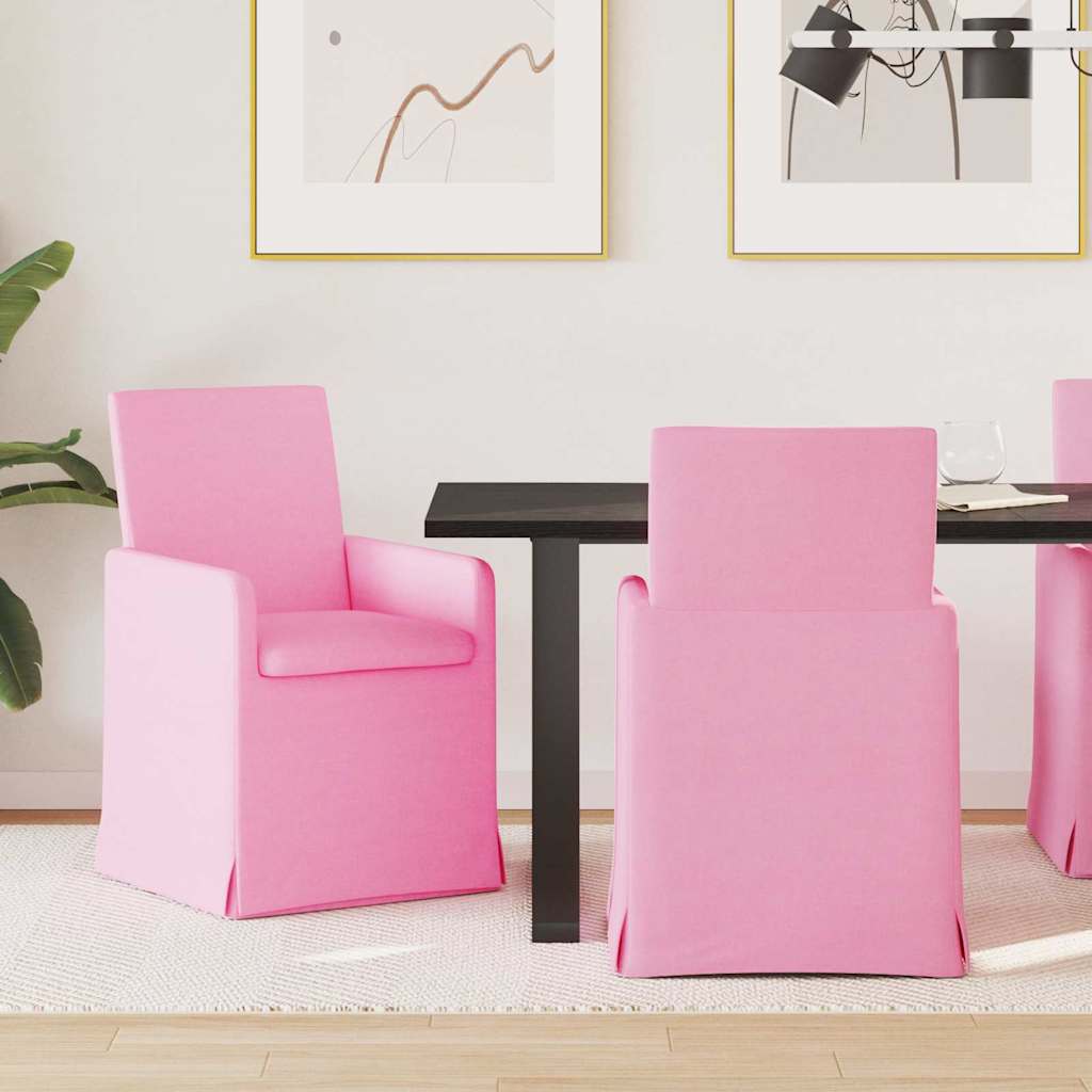 Sedie da pranzo 2 pcs Rosa 57 x 67 x 95 cm Tessuto