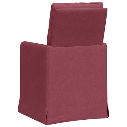Sedie da pranzo 2 pcs Rosso vino 57 x 67 x 98 cm Tessuto