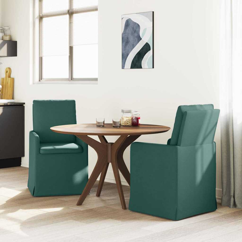 Sedie da pranzo 2 pcs Verde scuro 57 x 67 x 98 cm Tessuto