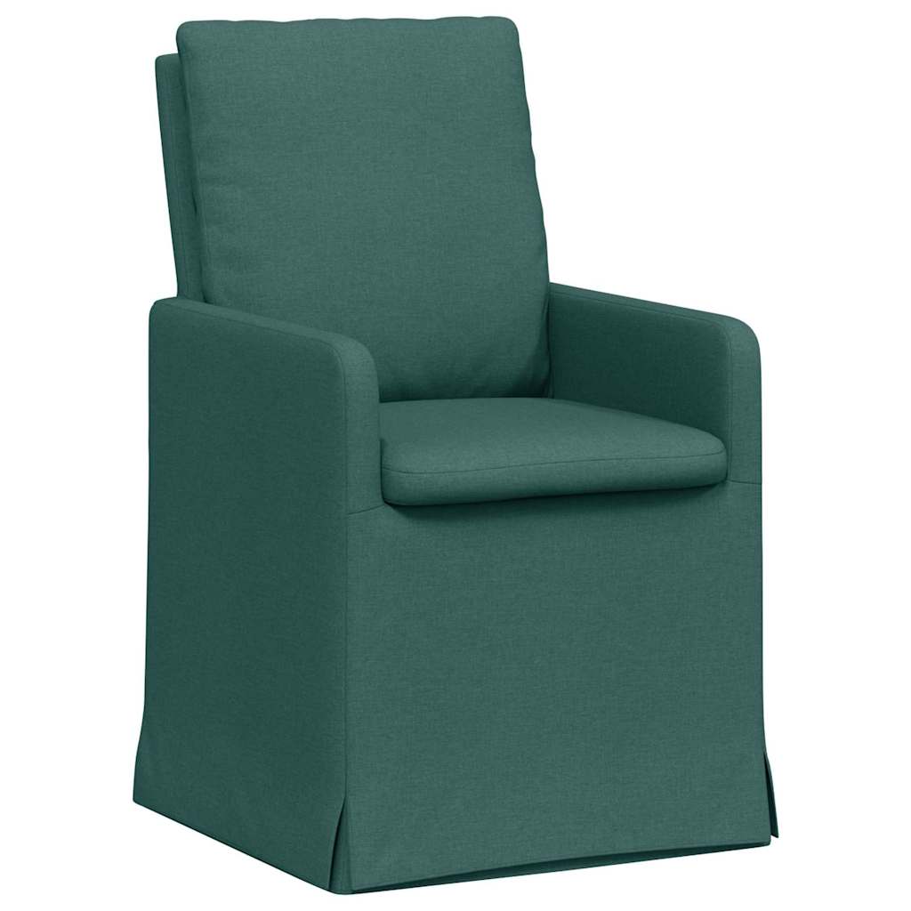 Sedie da pranzo 2 pcs Verde scuro 57 x 67 x 98 cm Tessuto
